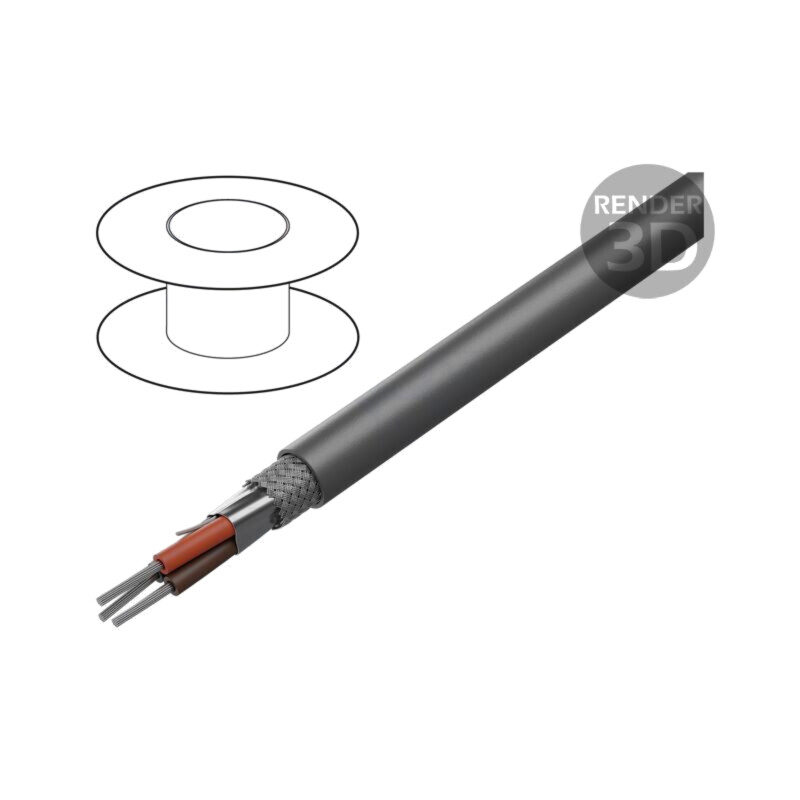 Cablu; Xtra Guard® 1; 3x22AWG; PVC; gri închis; 300V; 305m; 1000ft