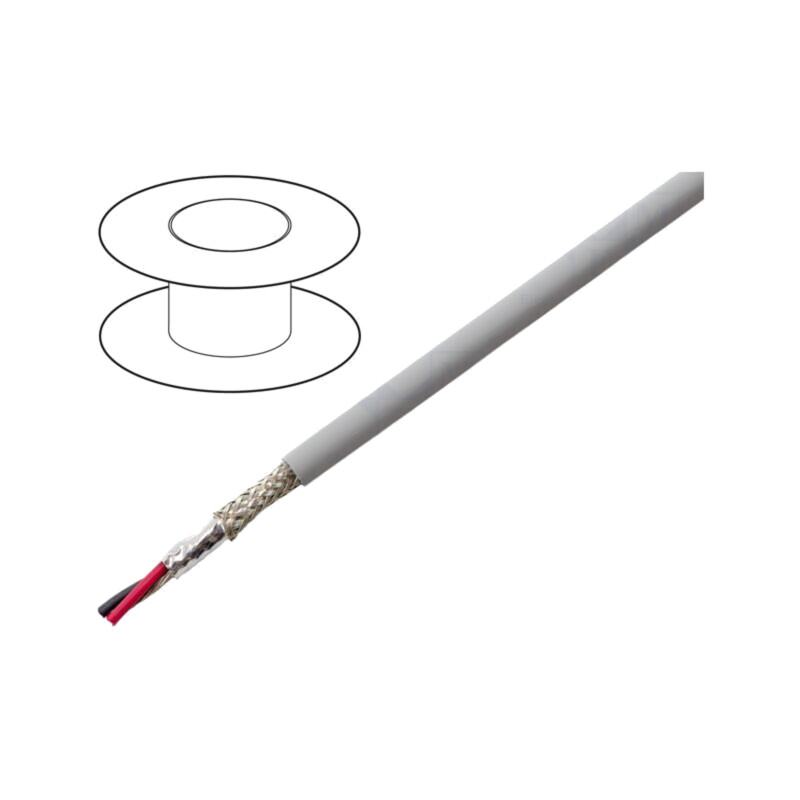 Cablu; EcoCable Mini; 2x22AWG; MPPE; gri închis; 300V; 305m; 1000ft