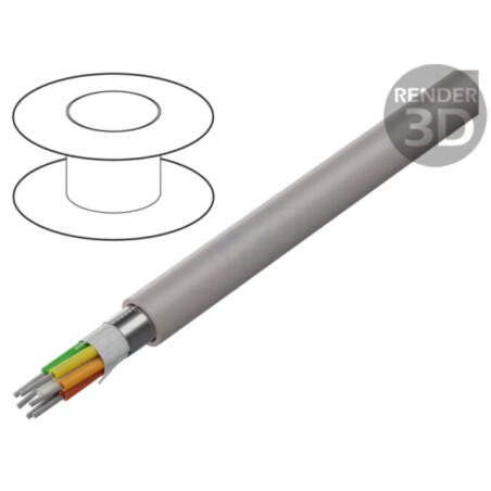 Cablu; EcoCable Mini; 6x28AWG; ecranat,folie Al-PET; MPPE; 300V