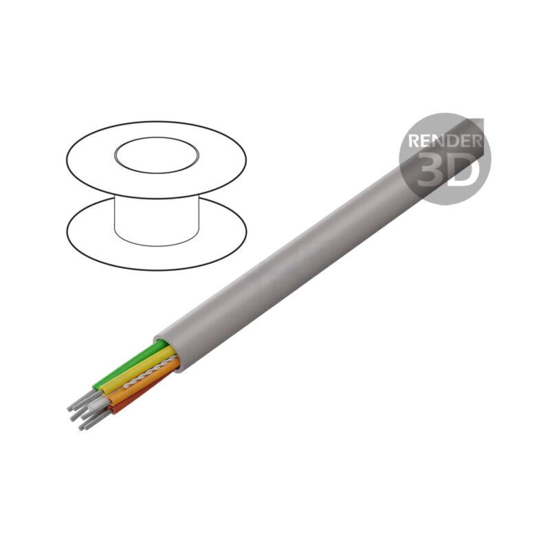 Cablu; EcoCable Mini; 6x28AWG; neecranat; 300V; 305m; Cu; litat