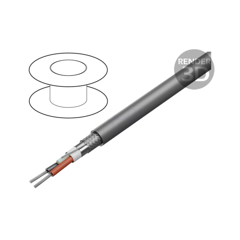 Cablu; Xtra Guard® Flex; 2x22AWG; PVC; gri închis; 300V; 305m