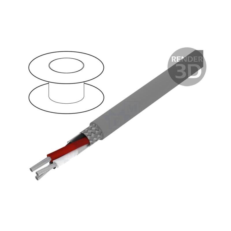 Cablu; Xtra Guard® 1; 2x14AWG; PVC; gri închis; 600V; 30,5m; 100ft
