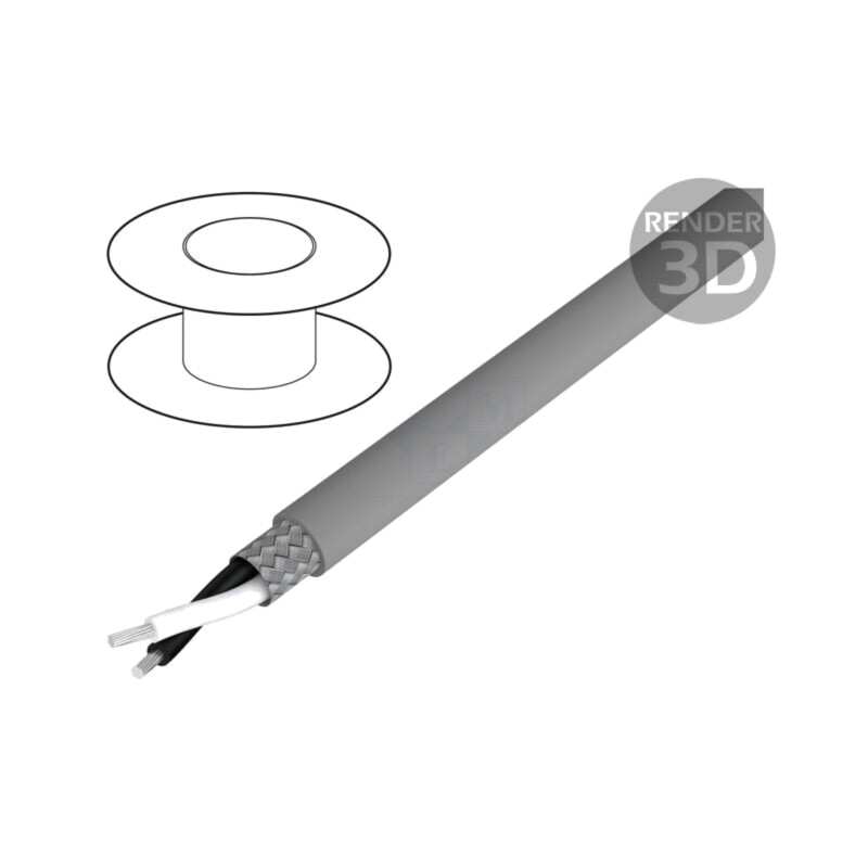 Cablu; Alpha Essential C&C; 2x20AWG; PVC; gri închis; 600V; 305m