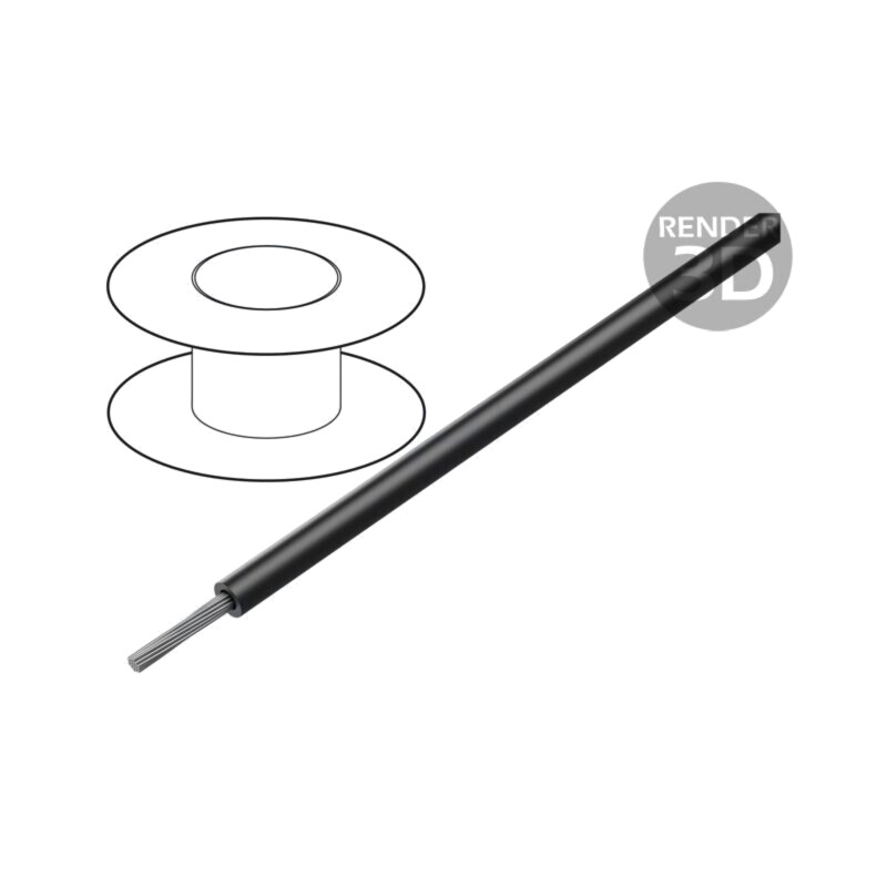Cablu; HookUp Wire; litat; Cu; 14AWG; PVC; negru; 300V; 305m; 1000ft