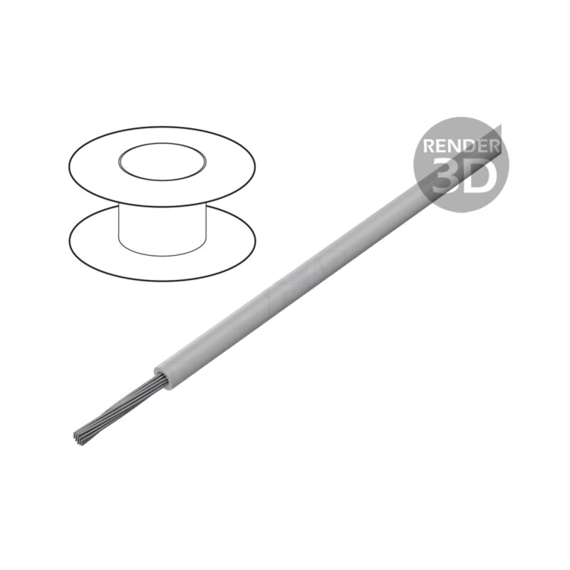 Cablu; HookUp Wire; litat; Cu; 14AWG; PVC; gri închis; 300V; 305m