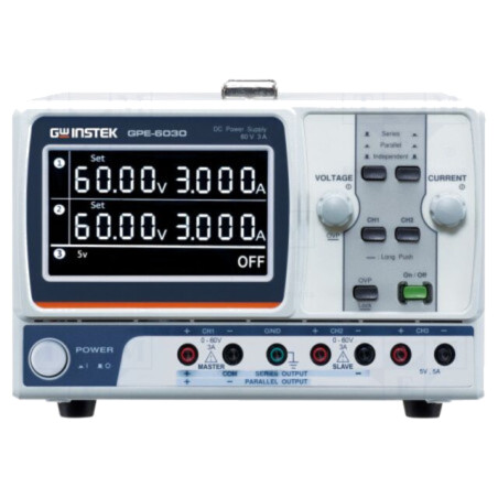 Alimentator: de laborator; liniar,multicanal; 0÷60VDC; 0÷3A; 0÷3A