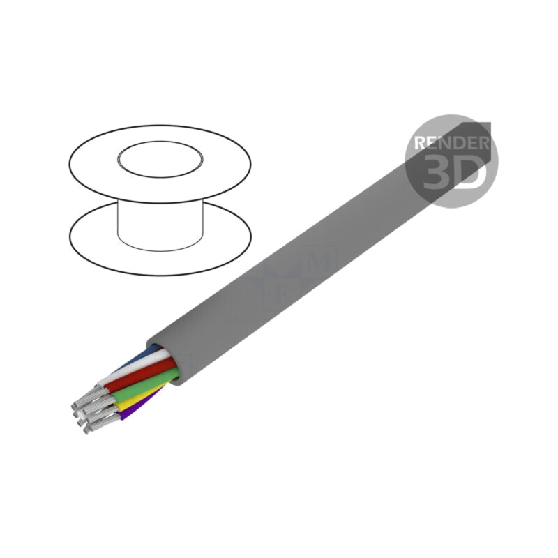 Cablu; Alpha Essential C&C; 9x22AWG; neecranat; 300V; 305m; Cu