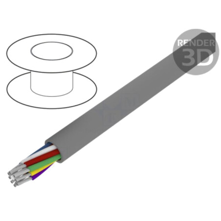 Cablu; Alpha Essential C&C; 9x22AWG; neecranat; 300V; 305m; Cu