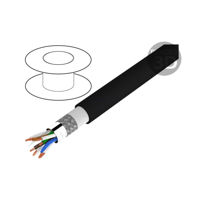Cablu; Alpha Essential Flexing Ethernet,S/FTP; 4x2x26AWG; 5e