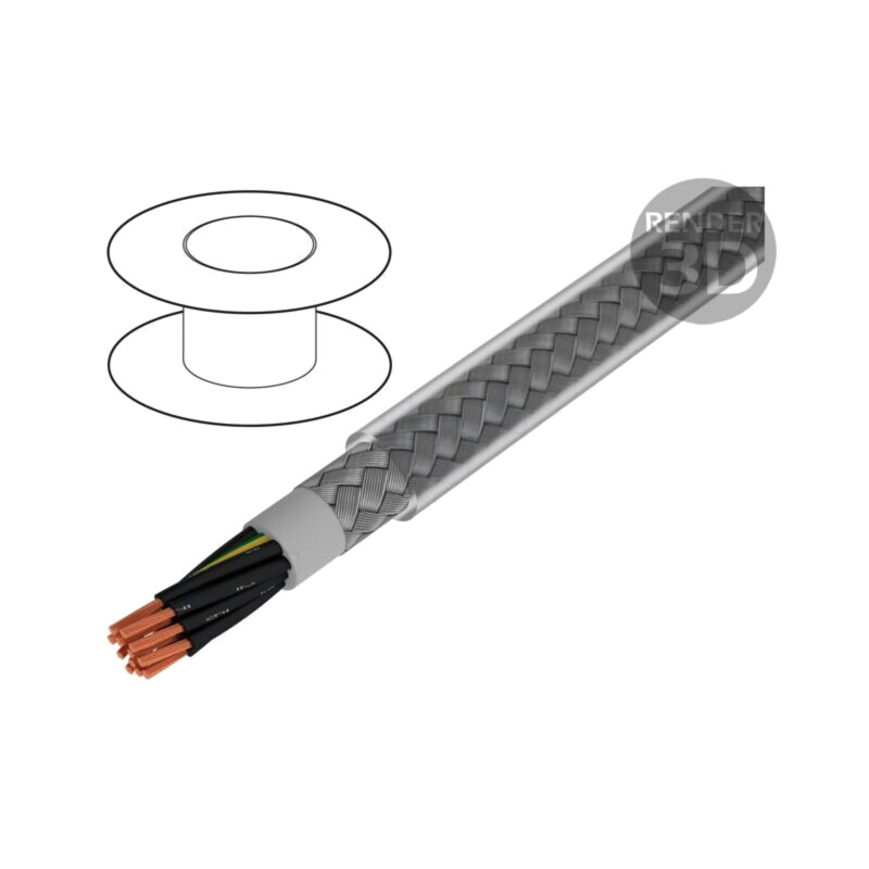 Cablu; Pro-Met; 12G1mm2; ecranat,tresă de cupru cositorit; PVC