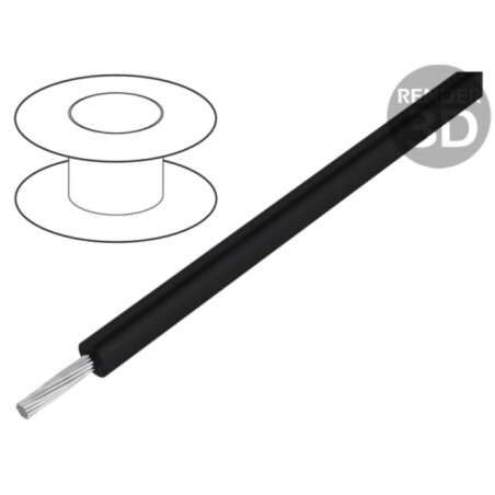 Cablu; Lead Wire; litat; Cu; EPDM; negru; 3kV; -30÷90°C; 305m; 1000ft