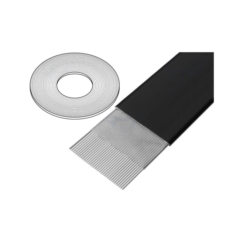 Cablu: cabluri bandă; 1,27mm; litat; Cu; PVC; negru; 30,5m; 16x28AWG