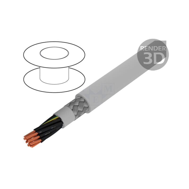 Cablu; Pro-Met; 12G0,5mm2; ecranat,tresă de cupru cositorit; PVC
