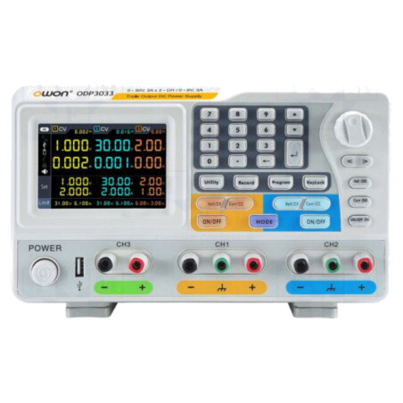 Alimentator: de laborator programabil; Ch: 3; 0÷30VDC; 0÷3A; 0÷3A