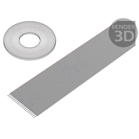 Cablu: cabluri bandă; 1mm; litat; Cu; neecranat; PVC; gri; 100m