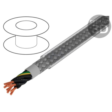 Cablu; Pro-Met; 7G0,75mm2; ecranat,tresă de cupru cositorit; PVC