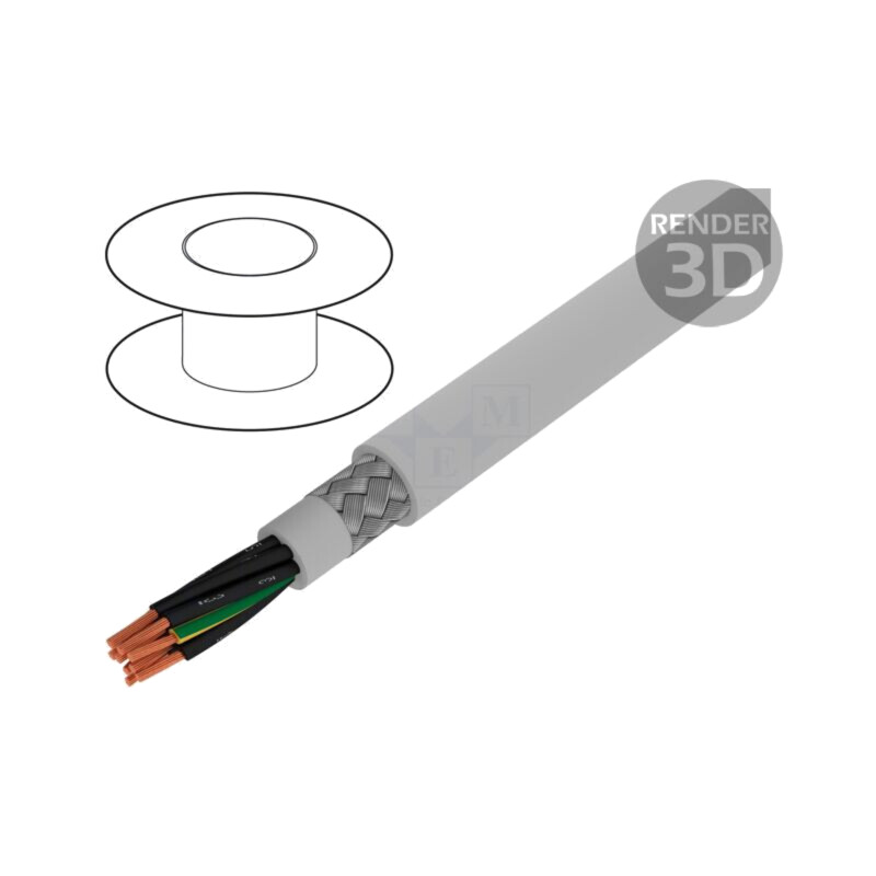 Cablu; Pro-Met; 9G1,5mm2; ecranat,tresă de cupru cositorit; PVC
