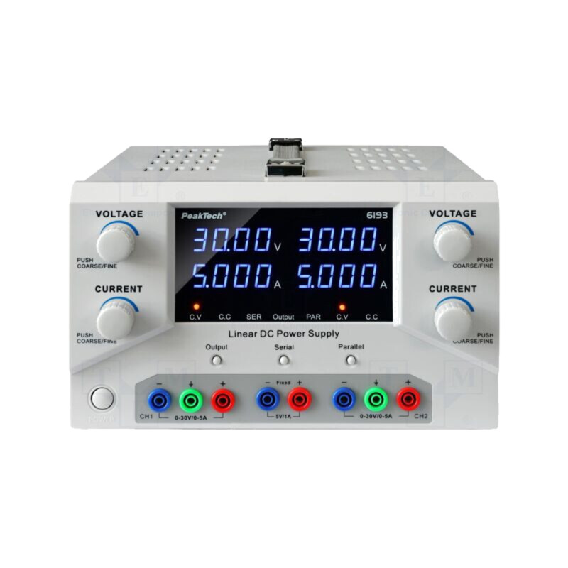 Alimentator: de laborator; multicanal; Ch: 2; 0÷30VDC; 0÷5A; 0÷5A