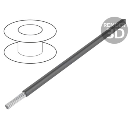 Cablu; HookUp Wire; litat; Cu; 14AWG; PVC; gri închis; 600V; 305m