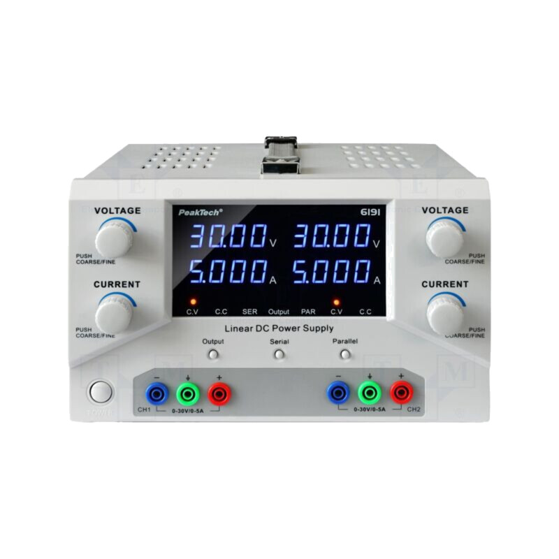 Alimentator: de laborator; multicanal; Ch: 2; 0÷30VDC; 0÷5A; 0÷5A