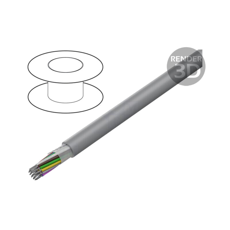 Cablu; Pro-Tekt; 20x24AWG; neecranat; 300V; 50m; Cu; litat; 164ft