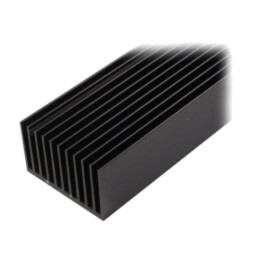 Radiator: extrudat; cu aripioare; neagră; L: 1000mm; W: 100mm