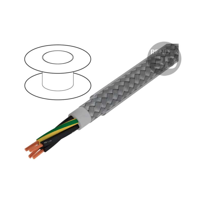 Cablu; Pro-Met; 4G1mm2; ecranat,tresă de cupru cositorit; PVC