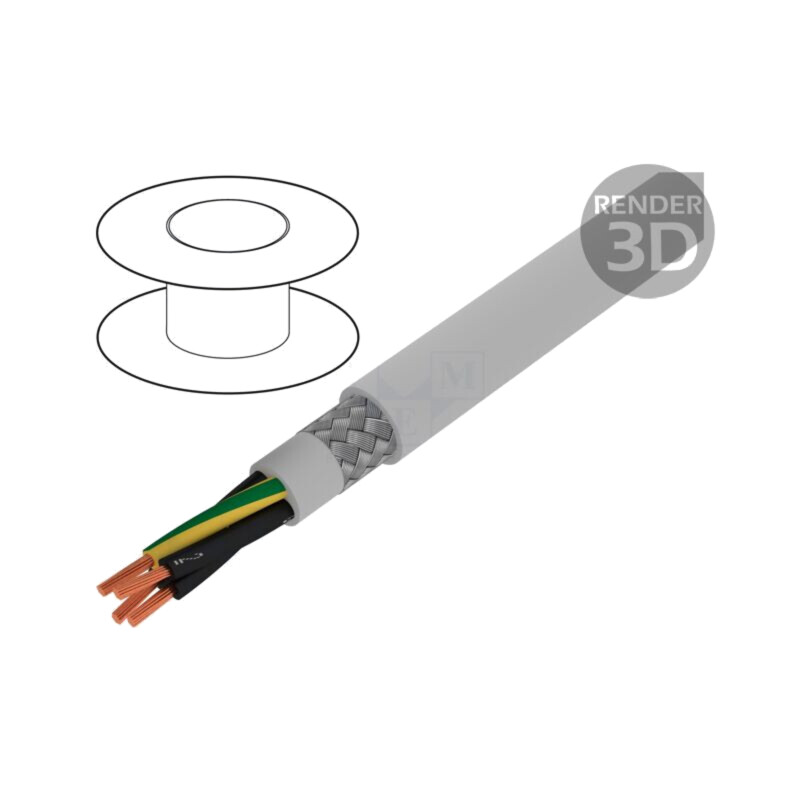 Cablu; Pro-Met; 4G1mm2; ecranat,tresă de cupru cositorit; PVC
