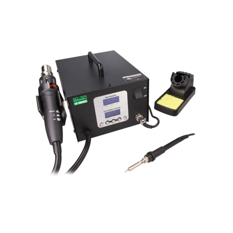 Staţie cu aer cald; digitală,din butoane; 900W; 100÷500°C; ESD
