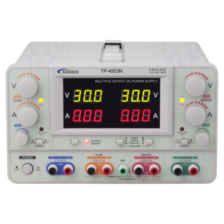 Alimentator: de laborator; liniar,multicanal; 0÷50VDC; 0÷3A; 0÷3A