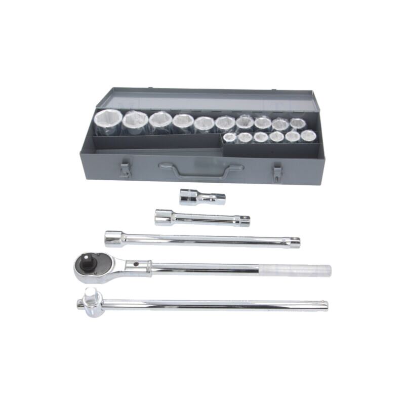 Set chei; 6-puncte,tubulară; oţel crom-vanadium; Fixare: 3/4"