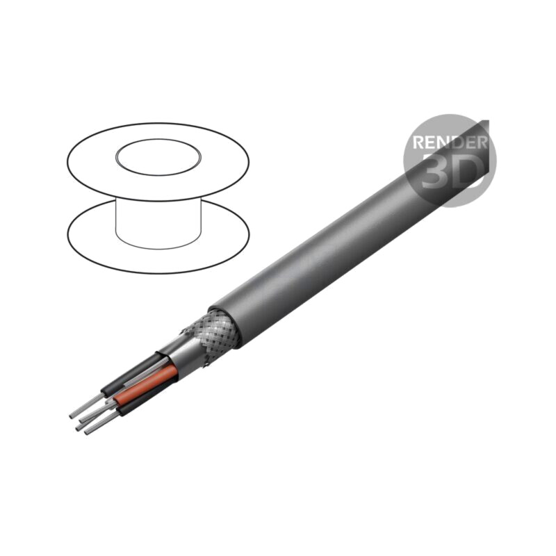 Cablu; Xtra Guard® Flex; 2x2x26AWG; PVC; gri închis; 300V; 30,5m