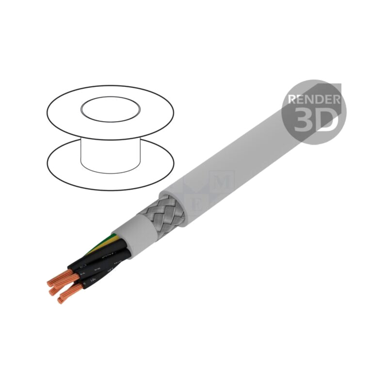 Cablu; Pro-Met; 5G0,5mm2; ecranat,tresă de cupru cositorit; PVC