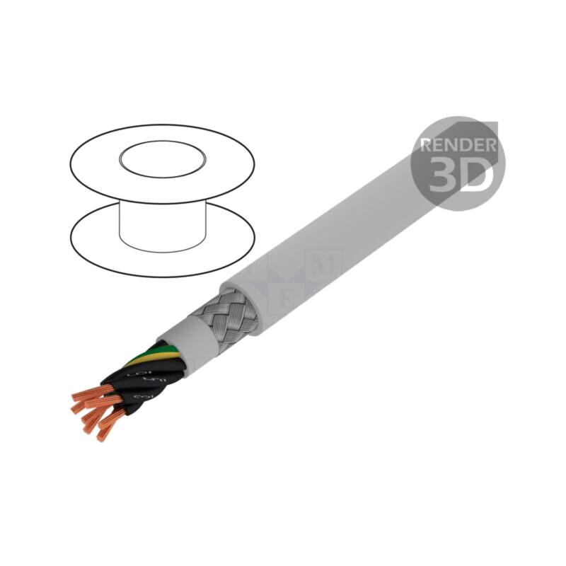 Cablu; Pro-Met; 7G1mm2; ecranat,tresă de cupru cositorit; PVC