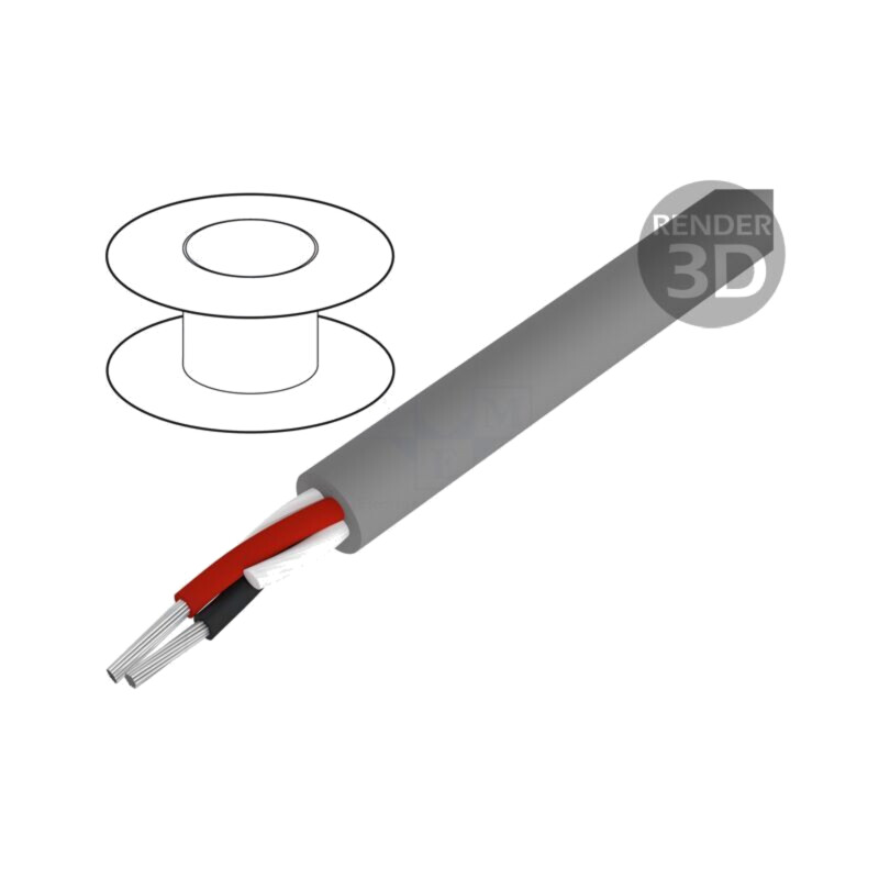 Cablu; Alpha Essential C&C; 2x22AWG; neecranat; 300V; 305m; Cu