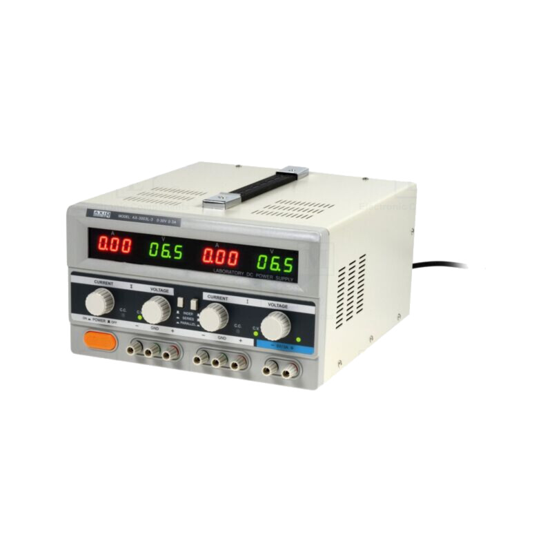 Alimentator: de laborator; liniar,multicanal; 0÷30VDC; 0÷3A; 0÷3A