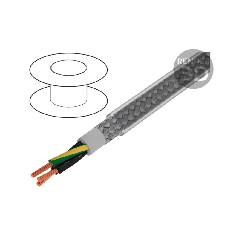 Cablu; Pro-Met; 3G0,75mm2; ecranat,tresă de cupru cositorit; PVC