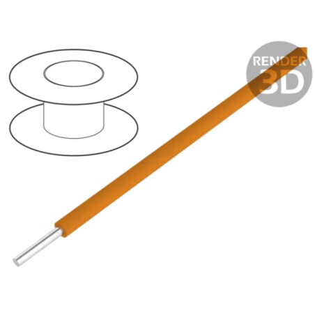 Cablu; HookUp Wire; 16AWG; sârmă; Cu; PVC; portocalie; 300V; 305m