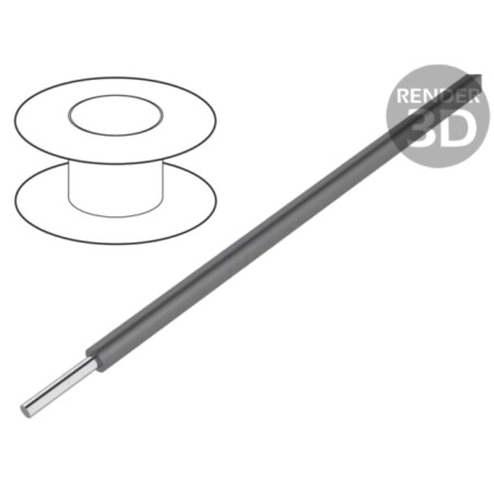Cablu; HookUp Wire; 16AWG; sârmă; Cu; PVC; gri închis; 300V; 305m