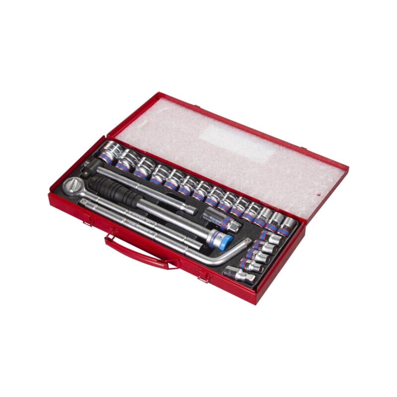 Set chei; 12-puncte,tubulară; Fixare: 1/2"; 24buc; Kit: clichet