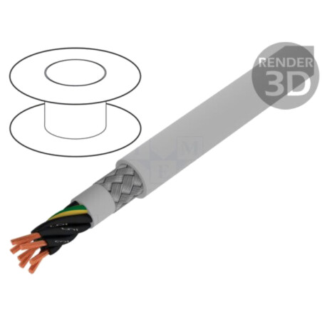 Cablu; Pro-Met; 7G0,75mm2; ecranat,tresă de cupru cositorit; PVC