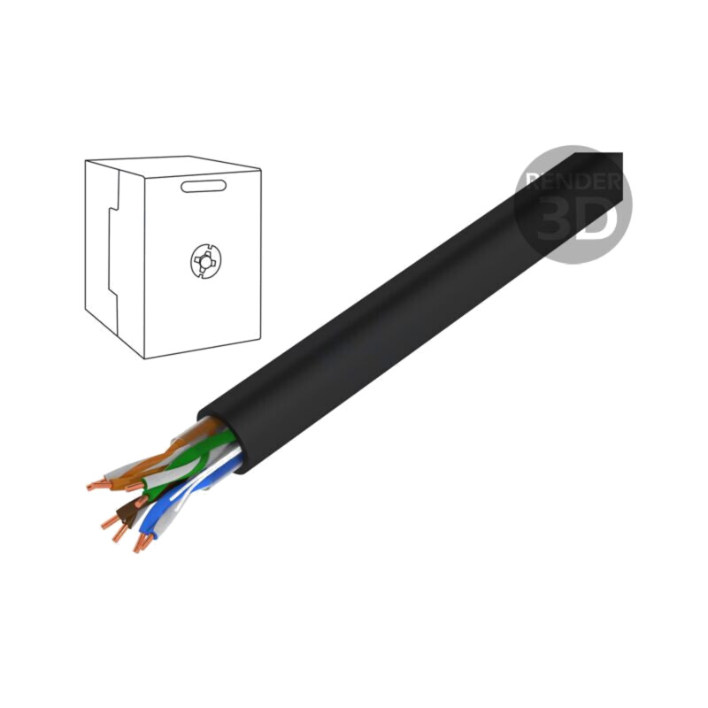 Cablu; U/UTP; 4x2x24AWG; 5e; Ethernet industrial; sârmă; Cu; PE
