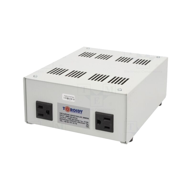 Autotransformator; 230VAC; Putere: 2000VA; Usec.1: 115V