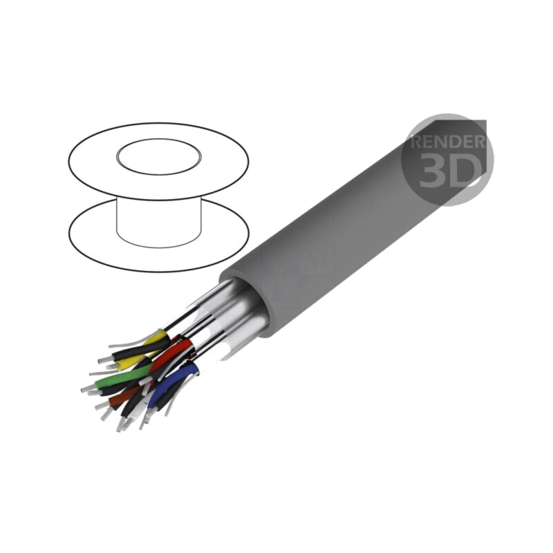 Cablu; Alpha Essential C&C; 6x2x22AWG; PVC; gri închis; 300V