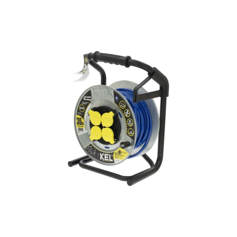 Prelungitor alimentare; 3x1,5mm2; Prize: 4; PUR; albastru; 30m; 16A