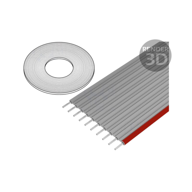 Cablu: cabluri bandă; 2,54mm; litat; Cu; neecranat; PVC; gri închis