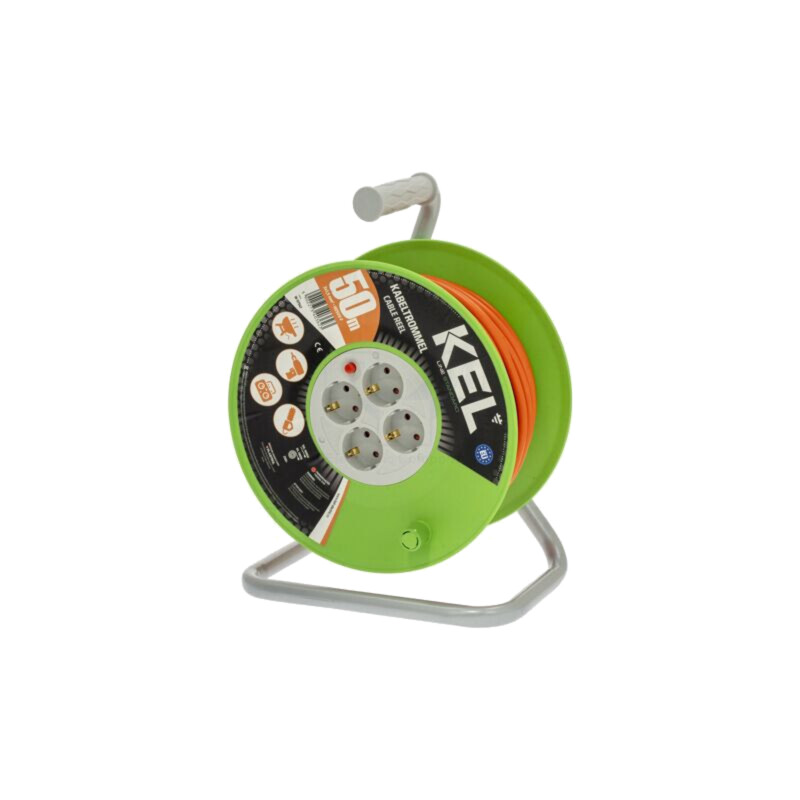 Prelungitor alimentare; 3x1,5mm2; bobinat; Prize: 4; PVC; 50m; 16A