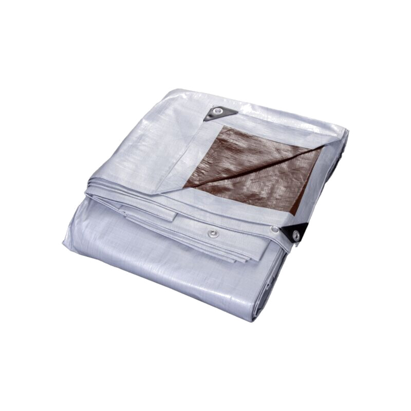 Tarpaulin; L: 12m; Width: 10m; polyetylene; silver-brown; 210g/m2 Tarpaulin; L: 12m; Width: 10m; polyetylene; silver-brown; 210g/m2