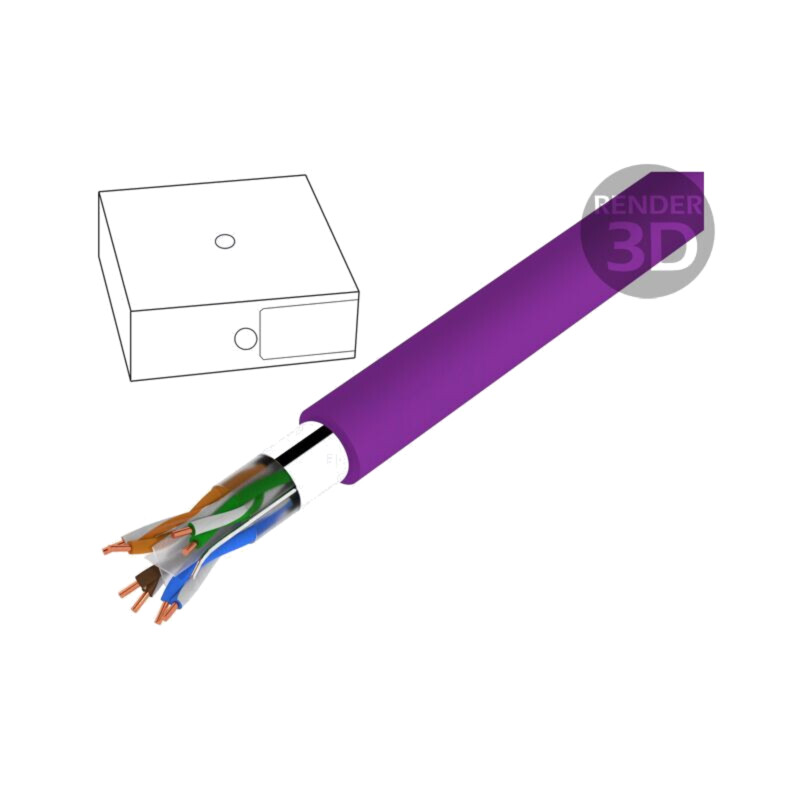 Cablu; F/UTP; 4x2x23AWG; 6; sârmă; Cu; LSZH; violet; 100m; Øcablu: 6mm