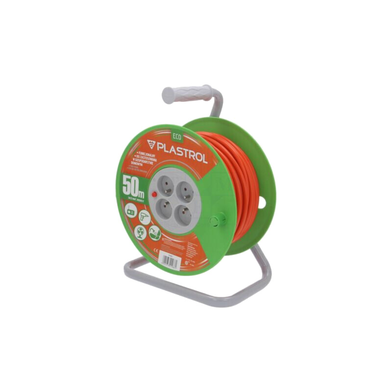 Prelungitor alimentare; 3x1,5mm2; bobinat; Prize: 4; PVC; 50m; 16A